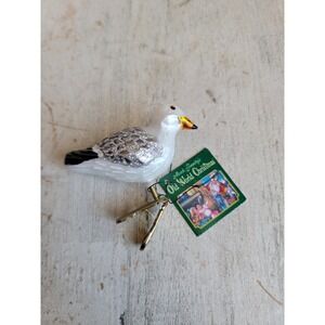 OWC sea gull vintage glass clip-on ornament Xmas bird glitter unique